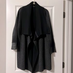 Charcoal leather trim Jacket